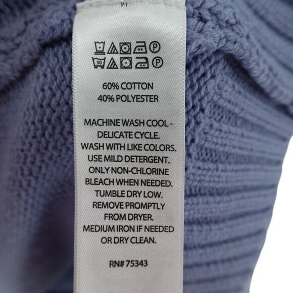 Tahari XL Blue Cream Colorblock Hooded Cardigan - Picture 12 of 13